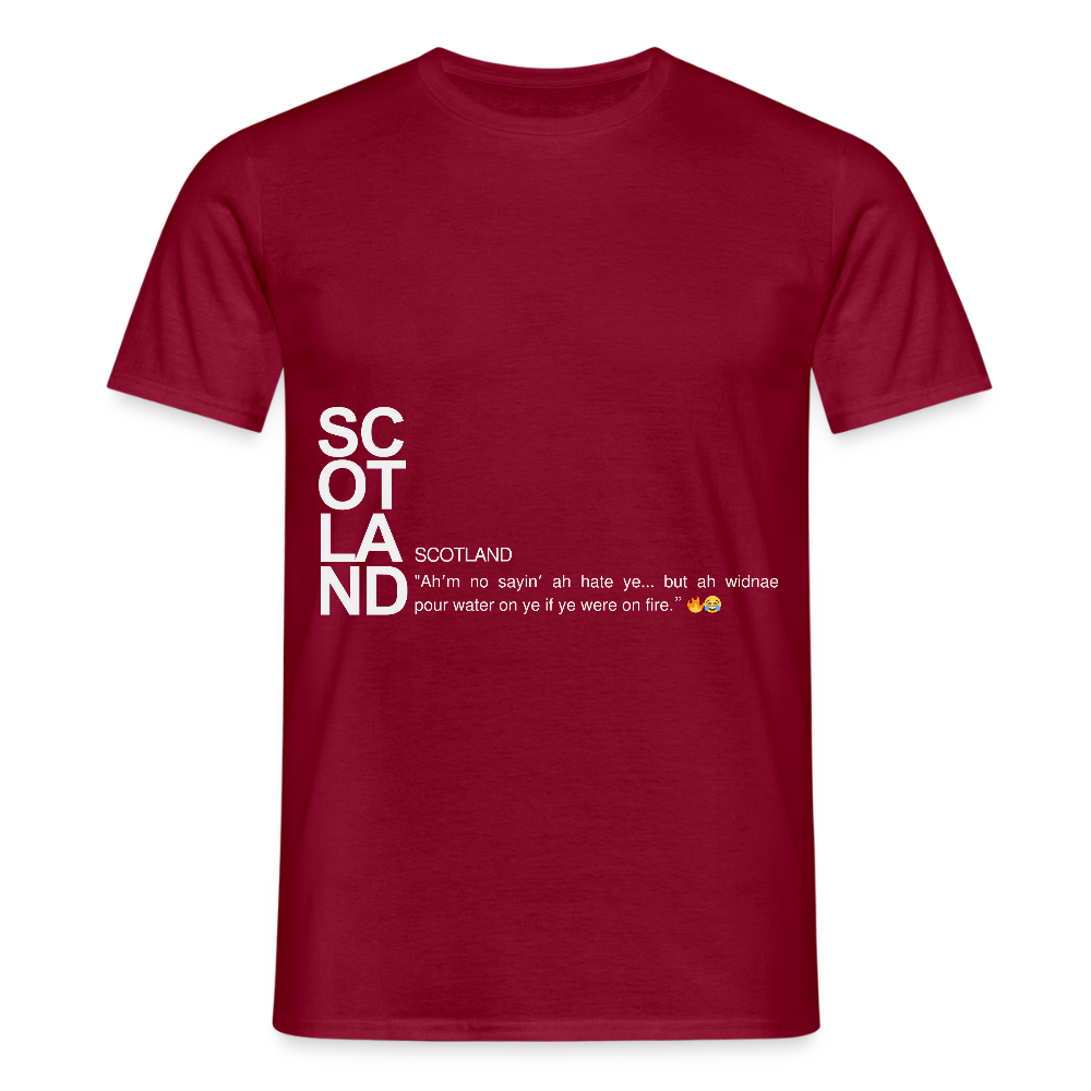 Men's Funny Scotland Tee - brick red