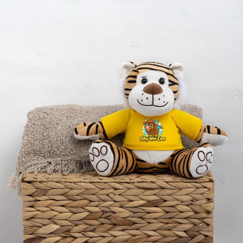Silly Wee Coo Plush Tiger - sun yellow