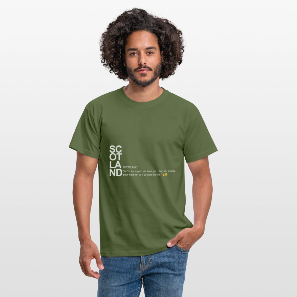 Men's Funny Scotland Tee - military green