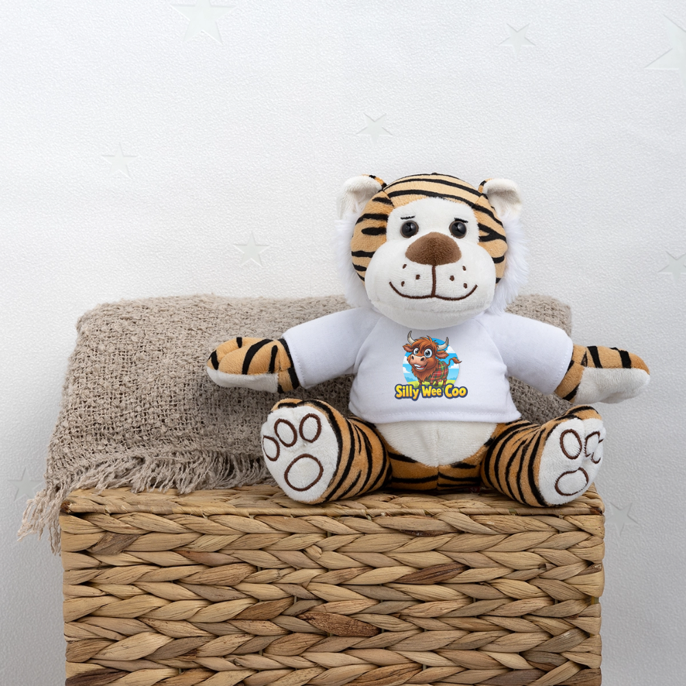 Silly Wee Coo Plush Tiger - white