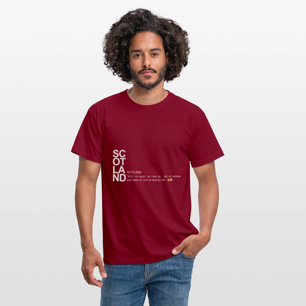Men's Funny Scotland Tee - brick red