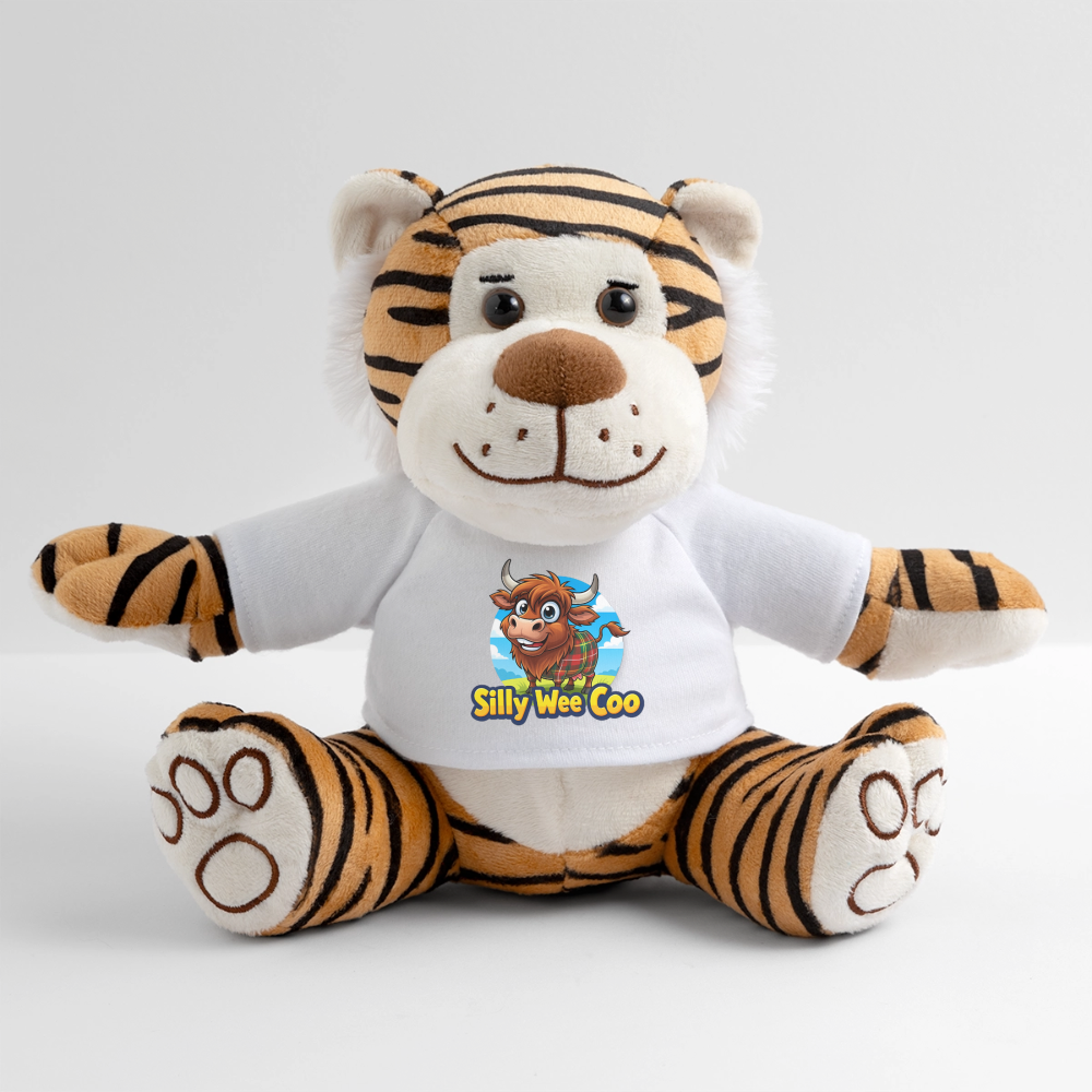 Silly Wee Coo Plush Tiger - white