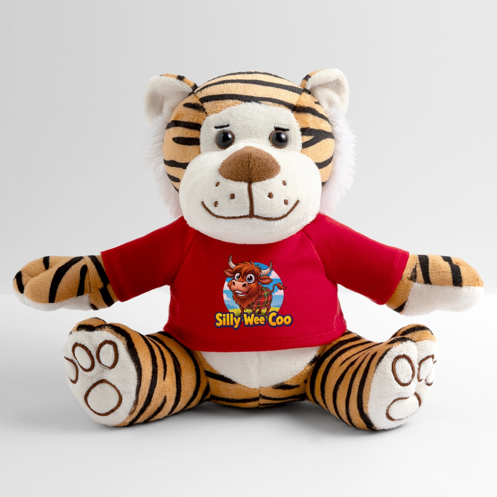 Silly Wee Coo Plush Tiger - red