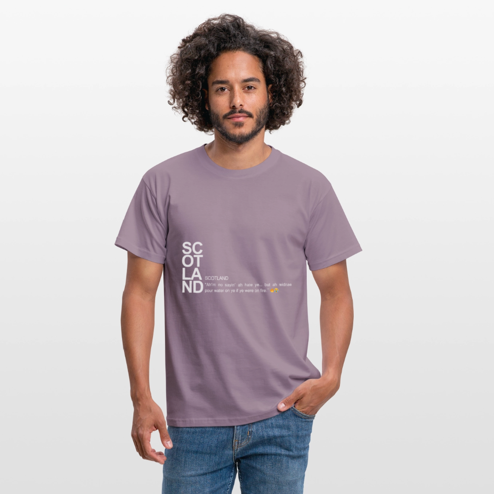 Men's Funny Scotland Tee - purple-grey 