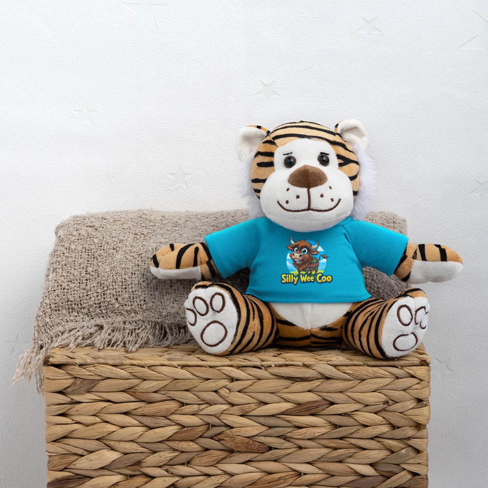Silly Wee Coo Plush Tiger - atoll blue