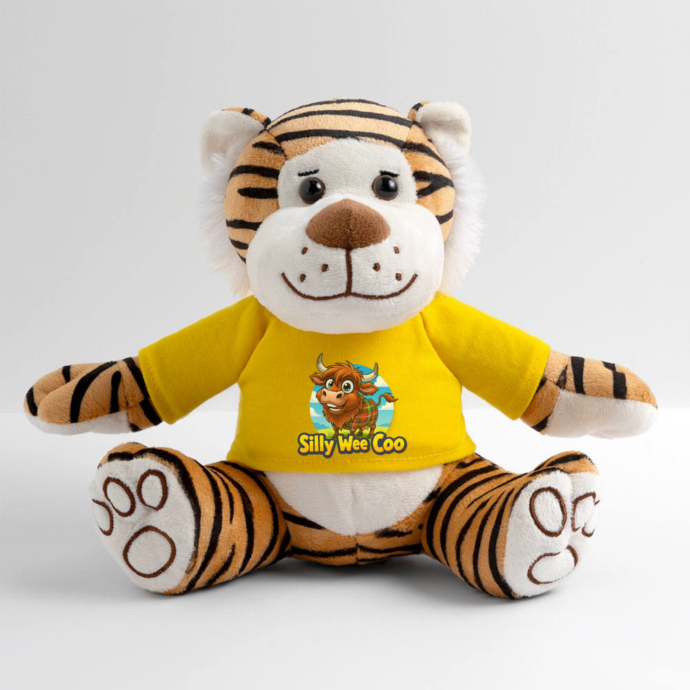 Silly Wee Coo Plush Tiger - sun yellow