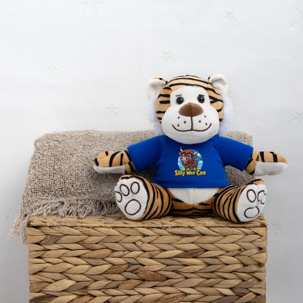Silly Wee Coo Plush Tiger - royal blue