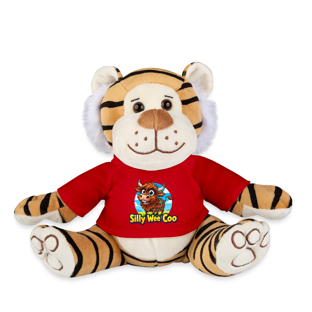 Silly Wee Coo Plush Tiger - red