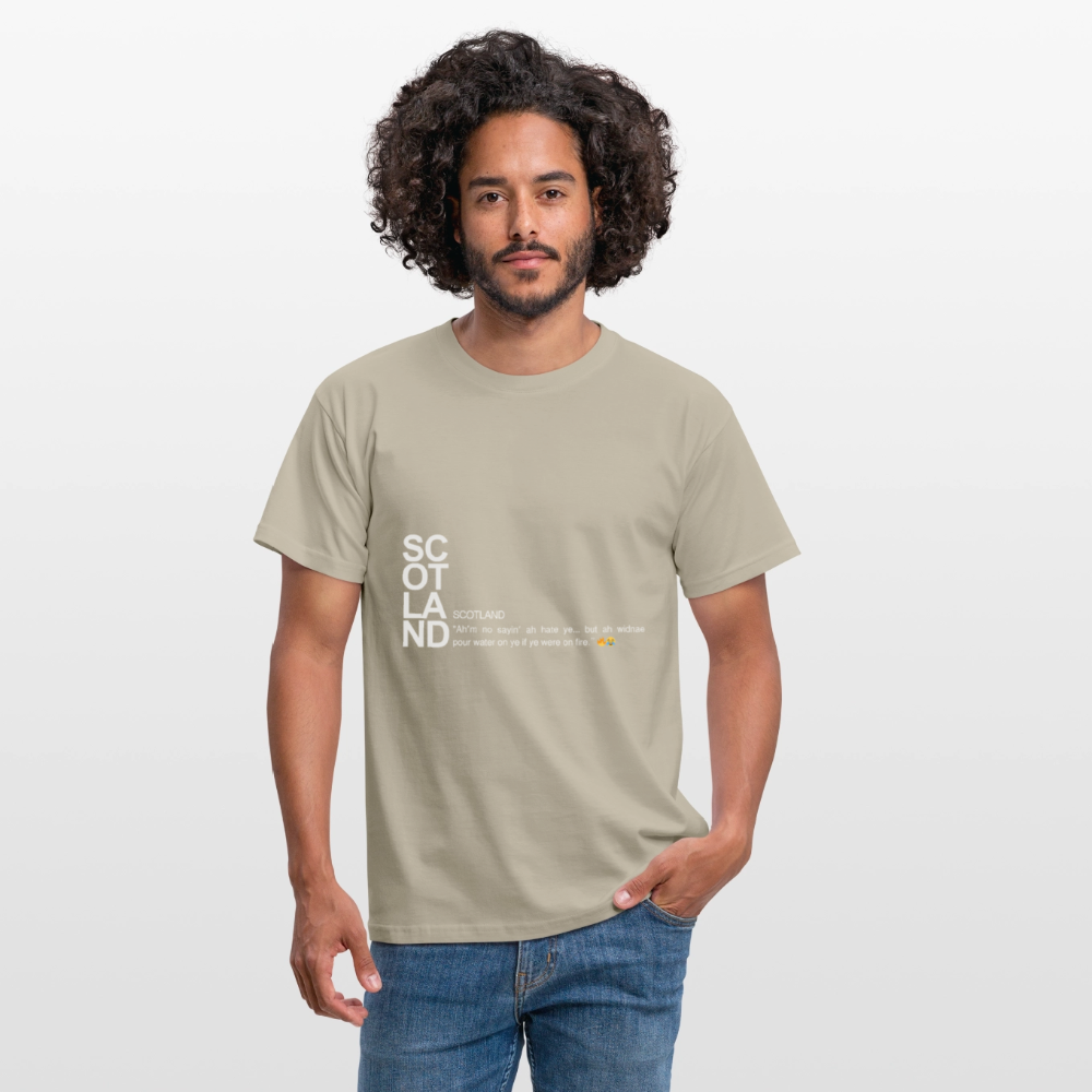 Men's Funny Scotland Tee - sand beige