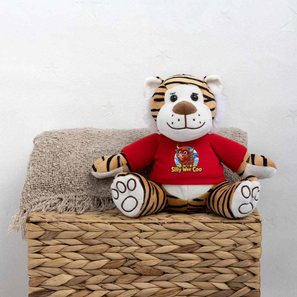 Silly Wee Coo Plush Tiger - red