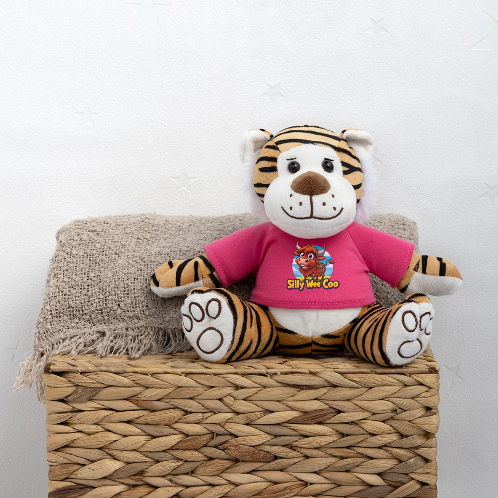 Silly Wee Coo Plush Tiger - pink