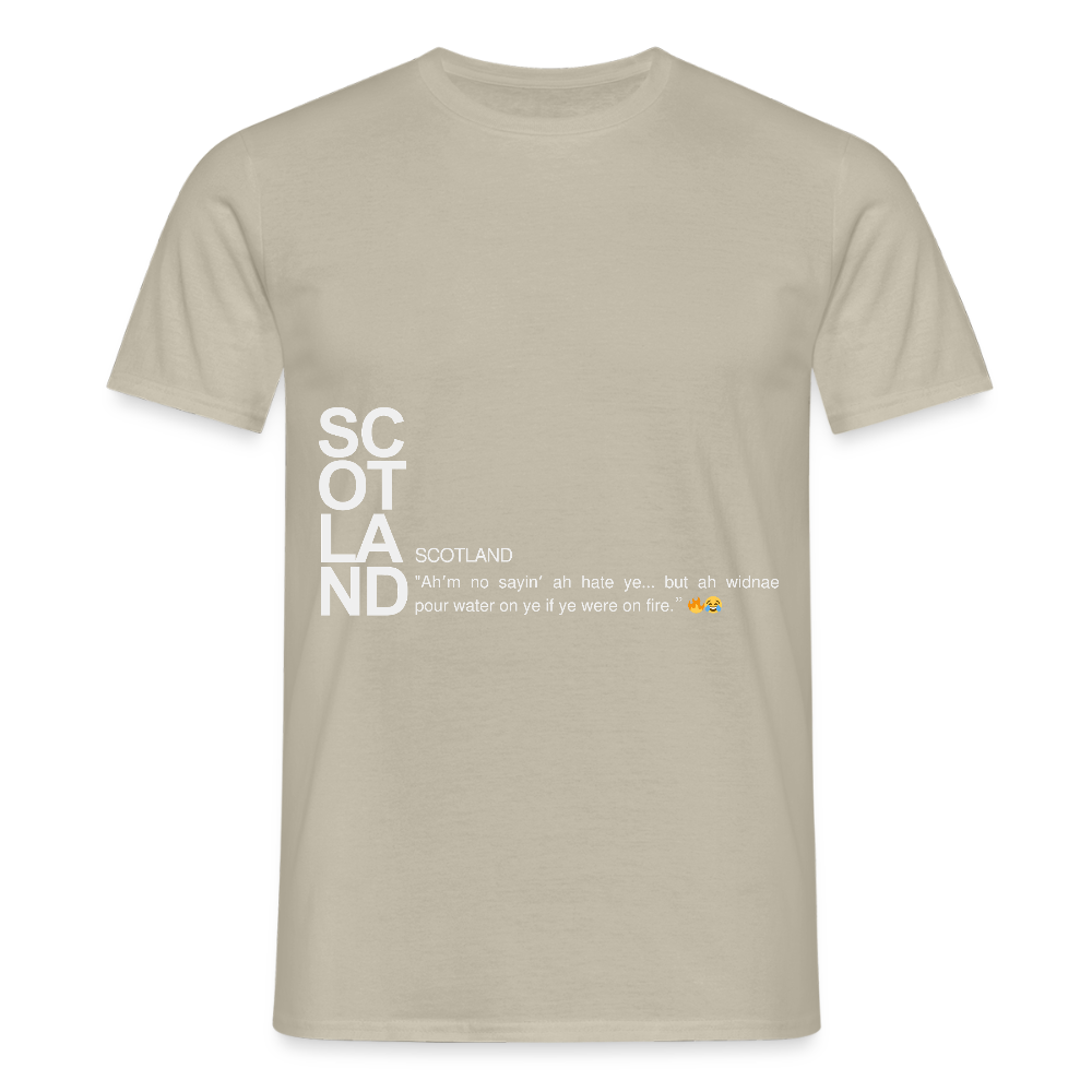 Men's Funny Scotland Tee - sand beige